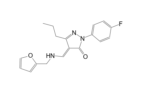 3H-pyrazol-3-one, 2-(4-fluorophenyl)-4-[[(2-furanylmethyl)amino]methylene]-2,4-dihydro-5-propyl-, (4E)-