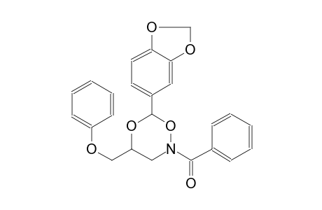 2H-1,5,2-dioxazine, 6-(1,3-benzodioxol-5-yl)-2-benzoyldihydro-4-(phenoxymethyl)-
