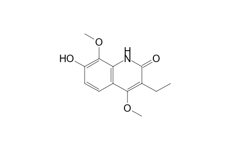 3-Ethyl-4,8-dimethoxy-7-oxidanyl-1H-quinolin-2-one