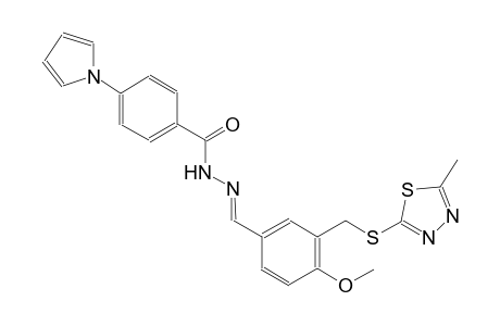 N'-[(E)-(4-methoxy-3-{[(5-methyl-1,3,4-thiadiazol-2-yl)sulfanyl]methyl}phenyl)methylidene]-4-(1H-pyrrol-1-yl)benzohydrazide