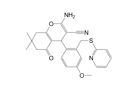 4H-1-benzopyran-3-carbonitrile, 2-amino-5,6,7,8-tetrahydro-4-[4-methoxy-2-[(2-pyridinylthio)methyl]phenyl]-7,7-dimethyl-5-oxo-