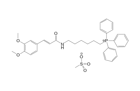 (E)-(6-(3-(3,4-Dimethoxyphenyl)prop-2-enamide)hexyl)triphenylphosphonium Methanesulfonate