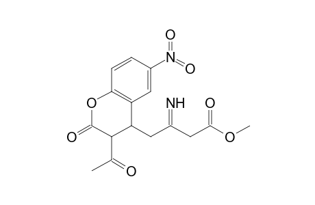 3-Acetyl-4-[2'-imino-3'-(methoxycarbonyl)propyl]-6-nitrochroman-2-one