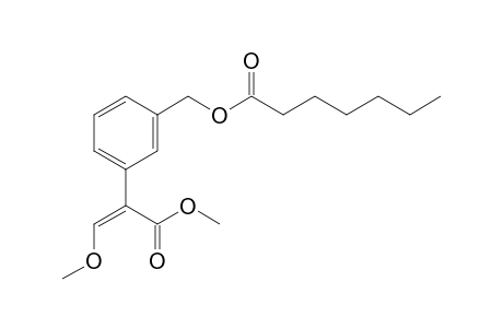 Benzeneacetic acid, alpha-(methoxymethylene)-3-[[(1-oxoheptyl)oxy]methyl]-, methyl ester