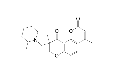 8,9-dihydro-4,9-dimethyl-9-[(2-methylpiperidino)methyl]-2H,10H-benzo[1,2-b:3,4-b']dipyran-2,10-dione