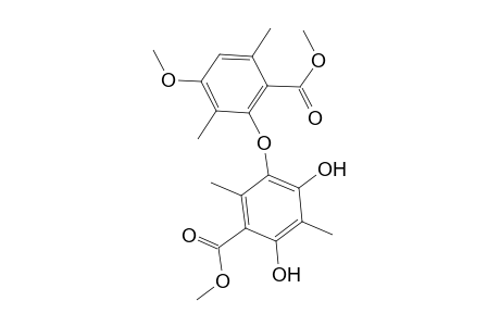 Benzoic acid, 2,4-dihydroxy-5-[3-methoxy-6-(methoxycarbonyl)-2,5-dimethylphenoxy]-3,6-dimethyl-, methyl ester