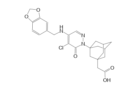 tricyclo[3.3.1.1~3,7~]decane-1-acetic acid, 3-(4-[(1,3-benzodioxol-5-ylmethyl)amino]-5-chloro-6-oxo-1(6H)-pyridazinyl)-