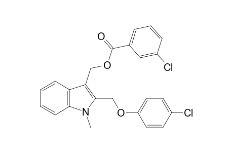 2-[(p-chlorophenoxy)methyl]-1-methylindole-3-methanol, m-chlorobenzoate(ester)