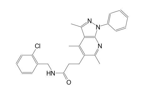 1H-pyrazolo[3,4-b]pyridine-5-propanamide, N-[(2-chlorophenyl)methyl]-3,4,6-trimethyl-1-phenyl-