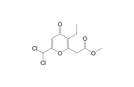 (6-Dichloromethyl-3-ethyl-4-oxo-4H-pyran-2-yl)-acetic acid methyl ester