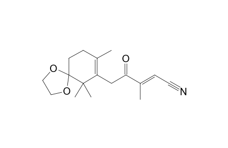5-[5',5'-(Ethylenedioxy)-2',6',6'-trimethylcyclohex-1'-enyl]-4-oxo-3-methylpent-2-enenitrile
