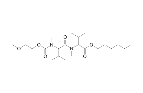 Valylvaline, N,N'-dimethyl-N'-(2-methoxyethoxycarbonyl)-, hexyl ester