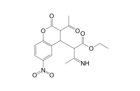 3-Acetyl-4-(2-imino-1-ethoxycarbonylpropyl)-6-nitrochroman-2-one