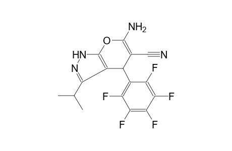 Pyrano[2,3-c]pyrazole-5-carbonitrile, 1,4-dihydro-6-amino-4-pentafluorophenyl-3-isopropyl-