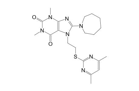 7-{2-[(4,6-dimethyl-2-pyrimidinyl)sulfanyl]ethyl}-8-hexahydro-1H-azepin-1-yl-1,3-dimethyl-3,7-dihydro-1H-purine-2,6-dione