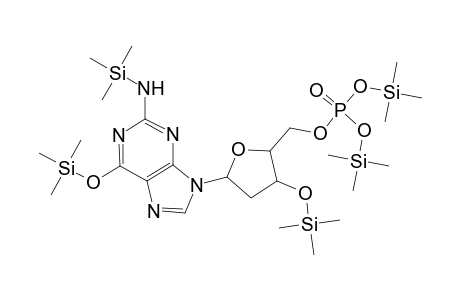 9H-Purine, 9-[2-deoxy-3-O-(trimethylsilyl)-.beta.-D-erythro-pentofuranosyl]-6-(trimethylsiloxy)-2-[(trimethylsilyl)amino]-, 5'-[bis(trimethylsilyl) phospate]