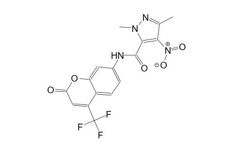 1,3-dimethyl-4-nitro-N-[2-oxo-4-(trifluoromethyl)-2H-chromen-7-yl]-1H-pyrazole-5-carboxamide