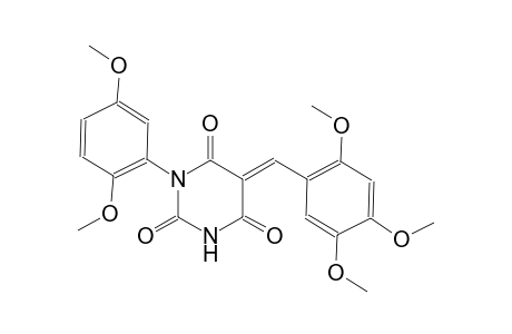 (5E)-1-(2,5-dimethoxyphenyl)-5-(2,4,5-trimethoxybenzylidene)-2,4,6(1H,3H,5H)-pyrimidinetrione