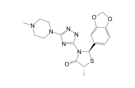 (trans)-2-(Benzo[d][1,3]dioxol-6-yl)-5-methyl-3-[3-(4-methylpiperazin-1-yl)-1H-1,2,4-triazol-5-yl]-1,3-thiazolidin-4-one