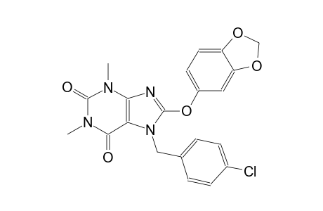 8-(1,3-benzodioxol-5-yloxy)-7-(4-chlorobenzyl)-1,3-dimethyl-3,7-dihydro-1H-purine-2,6-dione