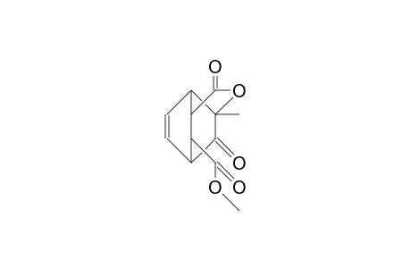 3-Methyl-3-hydroxy-7-syn-methoxycarbonyl-bicyclo(2.2.2)oct-5-en-2-one-8-carboxylic acid, lactone