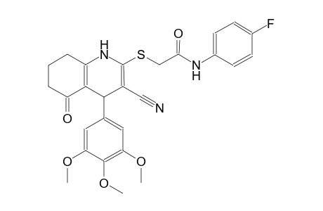 2-{[3-cyano-5-oxo-4-(3,4,5-trimethoxyphenyl)-1,4,5,6,7,8-hexahydro-2-quinolinyl]sulfanyl}-N-(4-fluorophenyl)acetamide