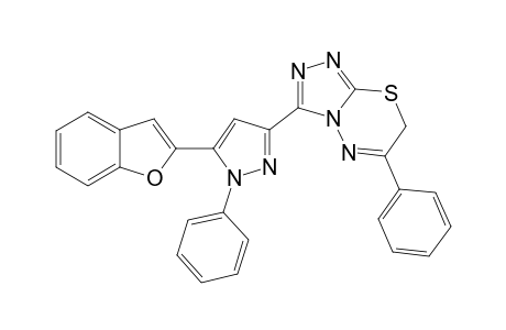 3-[5'-(Benzofuran-2'-yl)-1'-phenyl-1H-pyrazol-3'-yl]-6-phenyl- 7H-(1,2,4)-triazolo[3,4-b]-(1,3,4)-thiadiazine