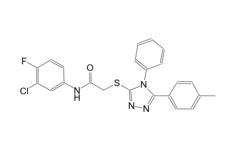 N-(3-chloro-4-fluorophenyl)-2-{[5-(4-methylphenyl)-4-phenyl-4H-1,2,4-triazol-3-yl]sulfanyl}acetamide
