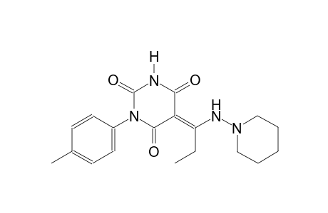(5E)-1-(4-methylphenyl)-5-[1-(1-piperidinylamino)propylidene]-2,4,6(1H,3H,5H)-pyrimidinetrione