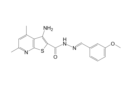 3-Amino-N'-[(3-methoxyphenyl)methylene]-4,6-dimethylthieno[2,3-b]pyridine-2-carbohydrazide