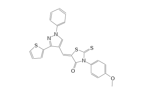 (5Z)-3-(4-methoxyphenyl)-5-{[1-phenyl-3-(2-thienyl)-1H-pyrazol-4-yl]methylene}-2-thioxo-1,3-thiazolidin-4-one