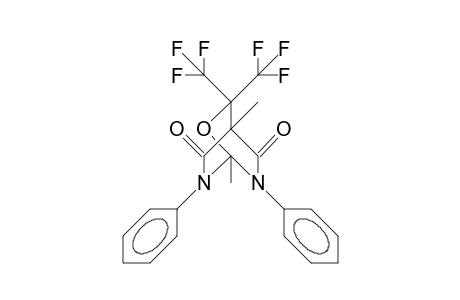 3,3-Bis(trifluoromethyl)-1,4-dimethyl-6,7-diphenyl-2-oxa-6,7-diaza-bicyclo(2.2.2)octane-5,8-dione