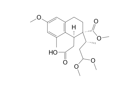 (1S,2R)-2-[6'-Methoxy-2'-((R)-1",1"-dimethoxybut-3"-yl)-8'-methyl-2'-(methoxycarbonyl)-1',2',3',4'-tetrahydronaphthalen-1'-yl]acetic acid