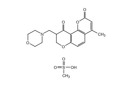 8,9-dihydro-4-methyl-9-(morpholinomethyl)-2H,10H-benzo[1,2-d.3,4-b']dipyran-2,10-dione, methanesulfonate