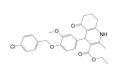 ethyl 4-{4-[(4-chlorobenzyl)oxy]-3-methoxyphenyl}-2-methyl-5-oxo-1,4,5,6,7,8-hexahydro-3-quinolinecarboxylate