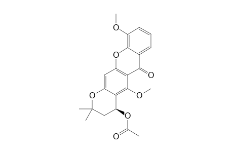 (+/-)-4-ACETOXY-3,4-DIHYDRO-5,10-DIMETHOXY-2,2-DIMETHYL-2H,6H-PYRAN-[3,2-B]-XANTHEN-6-ONE