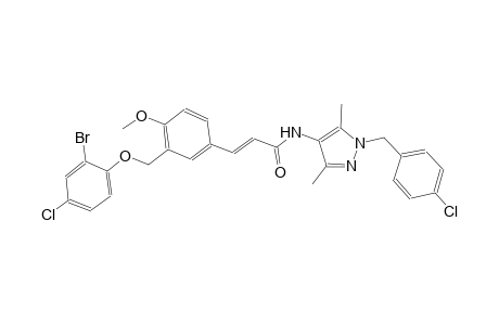 (2E)-3-{3-[(2-bromo-4-chlorophenoxy)methyl]-4-methoxyphenyl}-N-[1-(4-chlorobenzyl)-3,5-dimethyl-1H-pyrazol-4-yl]-2-propenamide