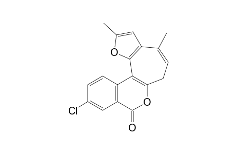 2,4-Dimethyl-10-chlorofuro[2',3' : 3,4]cyclohepta[1,2-c]isochromen-8(6H)-one