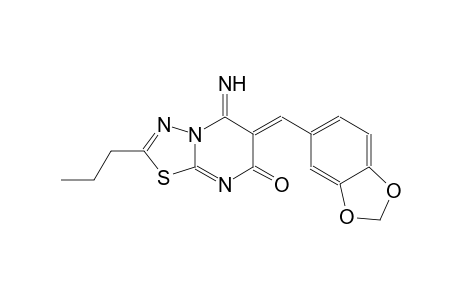 (6Z)-6-(1,3-benzodioxol-5-ylmethylene)-5-imino-2-propyl-5,6-dihydro-7H-[1,3,4]thiadiazolo[3,2-a]pyrimidin-7-one