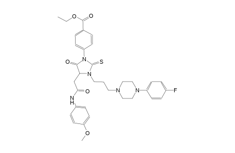 ethyl 4-{3-{3-[4-(4-fluorophenyl)-1-piperazinyl]propyl}-4-[2-(4-methoxyanilino)-2-oxoethyl]-5-oxo-2-thioxo-1-imidazolidinyl}benzoate