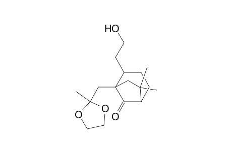 Bicyclo[3.2.1]octan-8-one, 2-(2-hydroxyethyl)-6,6-dimethyl-1-[(2-methyl-1,3-dioxolan-2-yl)methyl]-, exo-(.+-.)-