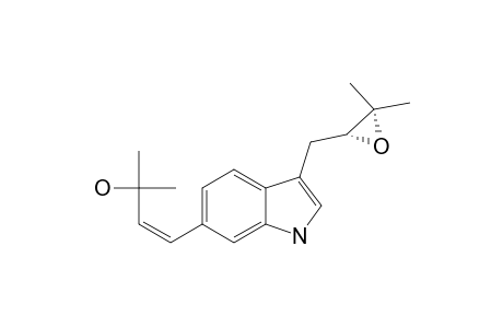 3,6-(Z)-HEXALOBINE-E;(2'R,Z)-3-(2,3-EPOXY-3-METHYLBUTYL)-6-(3-HYDROXY-3-METHYL-1-BUTENYL)-INDOLE