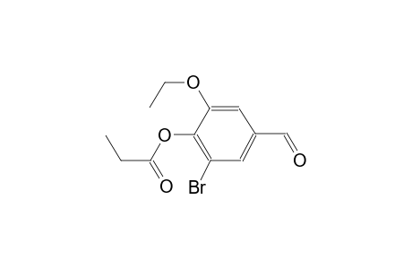 benzaldehyde, 3-bromo-5-ethoxy-4-(1-oxopropoxy)-