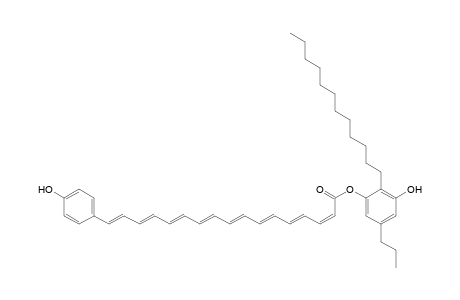 2,4,6,8,10,12,14,16-Heptadecaoctaenoic acid, 17-(4-hydroxyphenyl)-, 2-dodecyl-3-hydroxy-5-propylphenyl ester