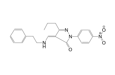 3H-pyrazol-3-one, 2,4-dihydro-2-(4-nitrophenyl)-4-[[(2-phenylethyl)amino]methylene]-5-propyl-, (4Z)-