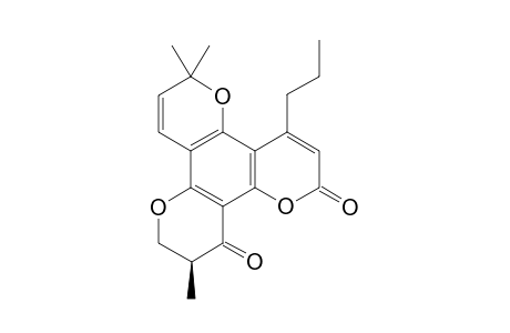 (+-)-10,11-Dihydro-4-propyl-6,6,11-trimethyl-2H,6H,12H-benzo[1,2-b:3,4:b',5,6-b"]tripyran-2,12-dione