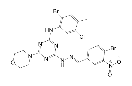 4-N-(2-bromo-5-chloro-4-methylphenyl)-2-N-[(E)-(4-bromo-3-nitrophenyl)methylideneamino]-6-morpholin-4-yl-1,3,5-triazine-2,4-diamine