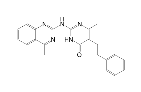 4(3H)-pyrimidinone, 6-methyl-2-[(4-methyl-2-quinazolinyl)amino]-5-(2-phenylethyl)-