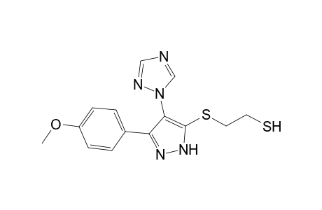 2-[[5-(4-methoxyphenyl)-4-(1,2,4-triazol-1-yl)-1H-pyrazol-3-yl]sulfanyl]ethanethiol