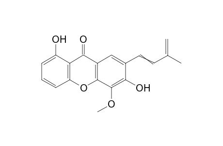 1,6-dihydroxy-5-methoxy-7-[3-methylbuta-1,3-dienyl]xanthone